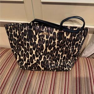 Kate Spade  Brown and Black Tote Bag with Leopard Print